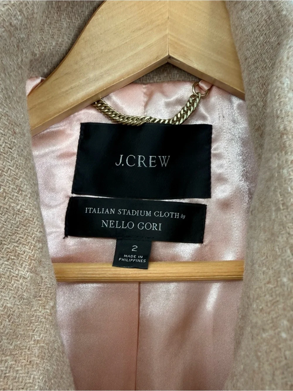 J. Crew Cocoon Coat Italian Stadium-Cloth Wool Blend Nello Gori Tan Size 2 - Picture 5 of 8